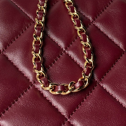 Chanel 2026 Shopping Bag 24.5cm Burgundy Lambskin