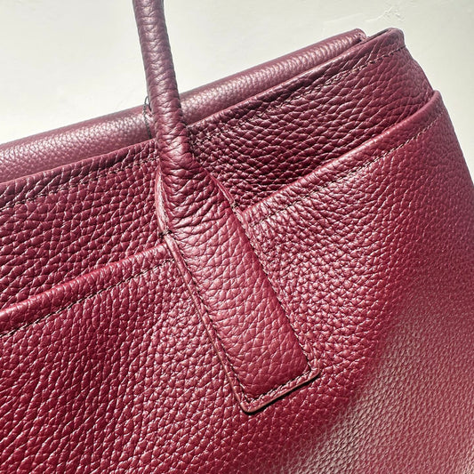 Chanel 2026 Large Shopping Bag 43cm Burgudny Grained Calfskin 363704