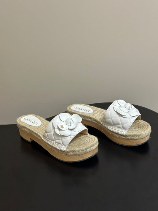 Chanel 2026 Camellia Slippers Sheepskin 834648