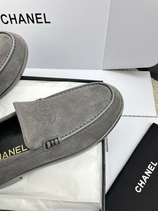 CC 26s Double C Loafers Gray Suede 645305