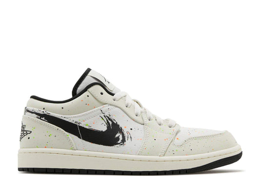 Air Jordan 1 Low ¡®Brushstroke Swoosh ¨C Paint Splatter¡¯ Everlasting Sneaker...