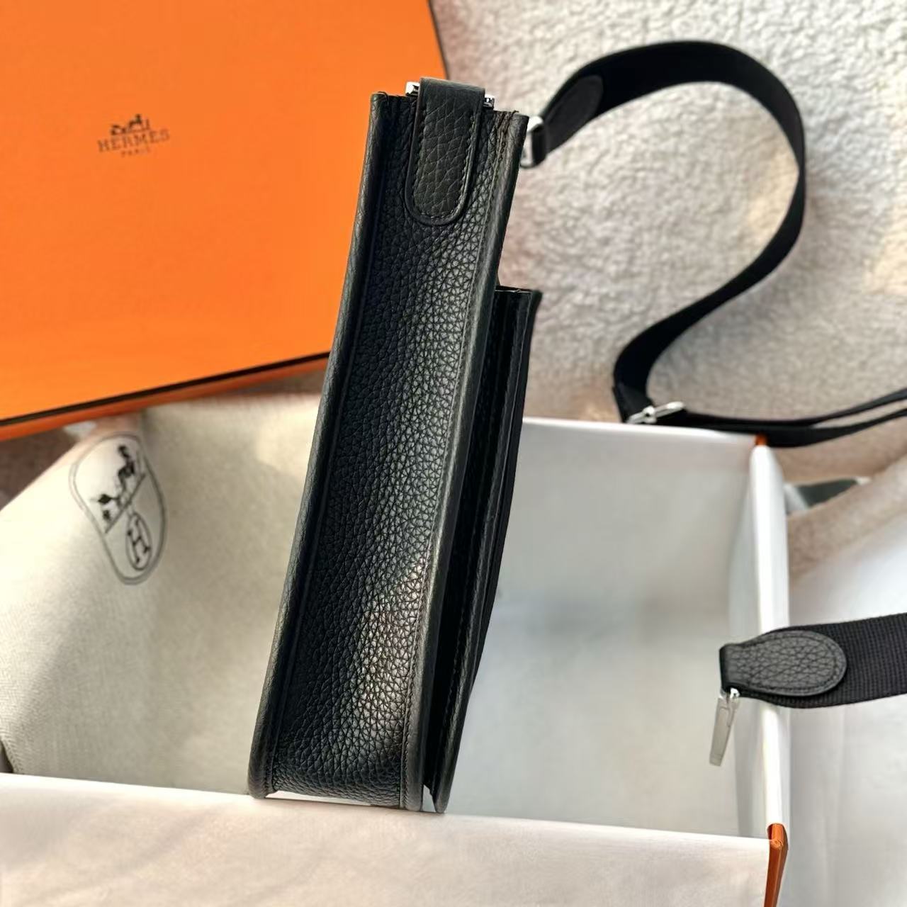 Hermes 2026 Evelyn 23 Bag Black Epsom Leather