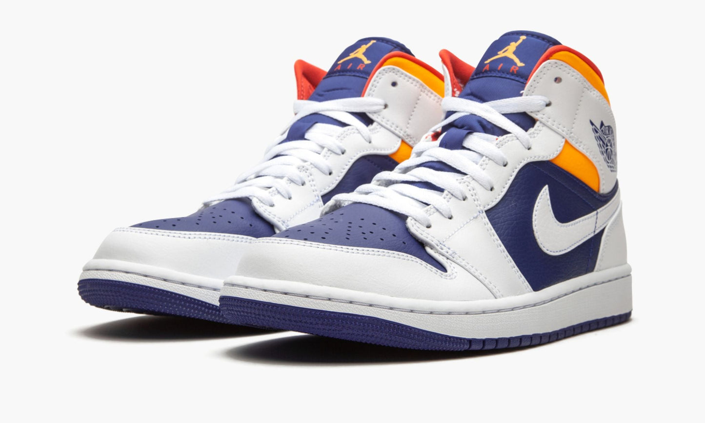 Air Jordan 1 Mid “Royal Blue / Laser Orange” Sneakers - Hall of Fame