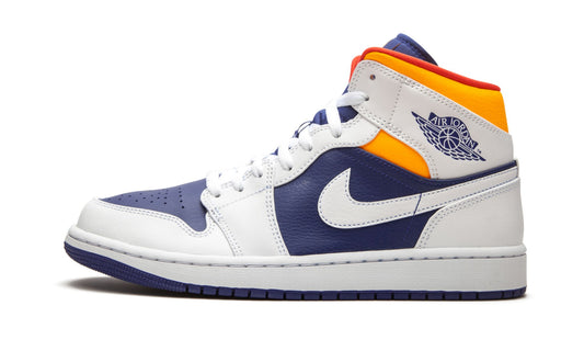 Air Jordan 1 Mid Royal Blue / Laser Orange Sneakers - Pro-Level