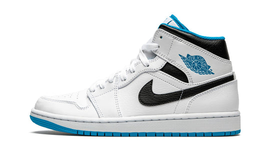 Air Jordan 1 Mid White / Laser Blue Sneakers - Modern Classic