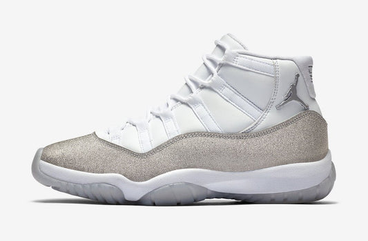 Air Jordan 11 Retro White Metallic Silver Womens Sneakers - Heritage Edition