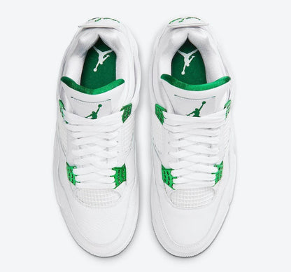 Air Jordan 4 Retro Metallic Green Sneakers - Cushioned Stride