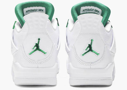 Air Jordan 4 Retro Metallic Green Sneakers - Cushioned Stride
