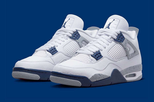 Air Jordan 4 Retro White Midnight Navy Sneakers - Elite Edition