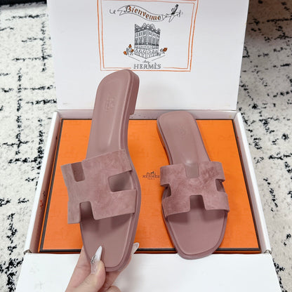 HM 26ss Oran Sandals Dusty Rose Suede 617186