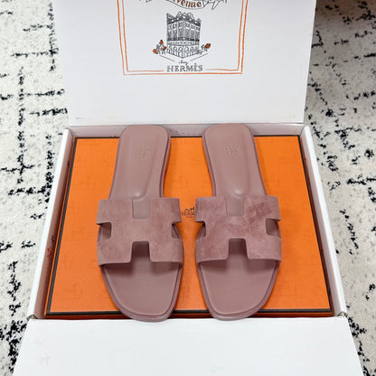 HM 26ss Oran Sandals Dusty Rose Suede 617186