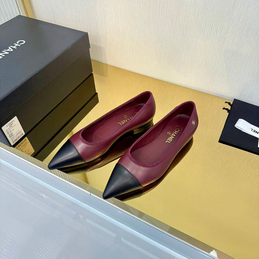 CC 2026 Ballet Flats Burgundy Black Sheepskin 668126
