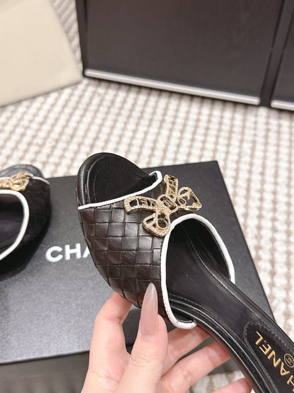 CC 26s Stiletto Sandals 55 Black Leather 652571