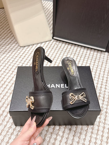 CC 26s Stiletto Sandals 55 Black Leather 652573
