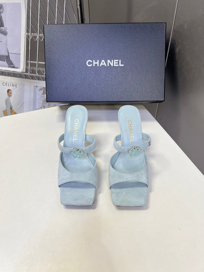 Chanel 2026 Mule 70mm Embossing And Suede Calfskin 895349