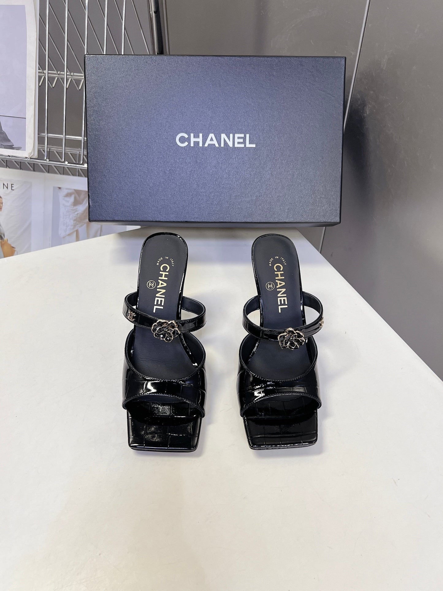 Chanel 2026 Mule 70mm Embossing And Suede Calfskin 895349