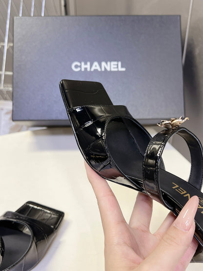 Chanel 2026 Mule 70mm Embossing And Suede Calfskin 895349