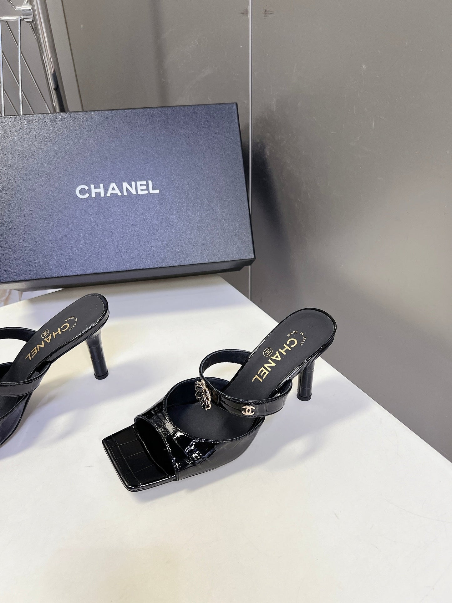 Chanel 2026 Mule 70mm Embossing And Suede Calfskin 895349