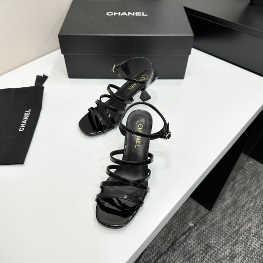 CC 26s High Heel Sandals 65 Black Patent Leather 626290