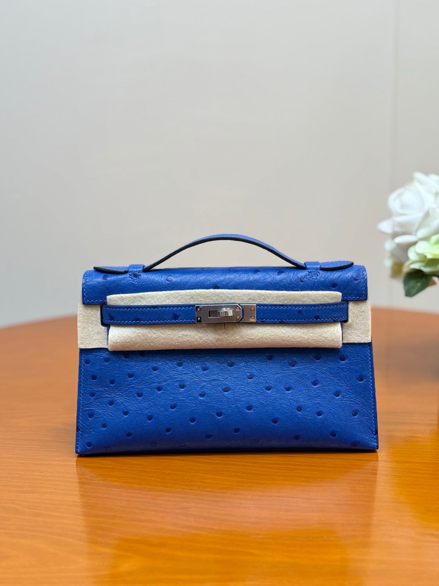 Hermes 2026 Mini Kelly Bag 22cm Ostrich Leather 284424