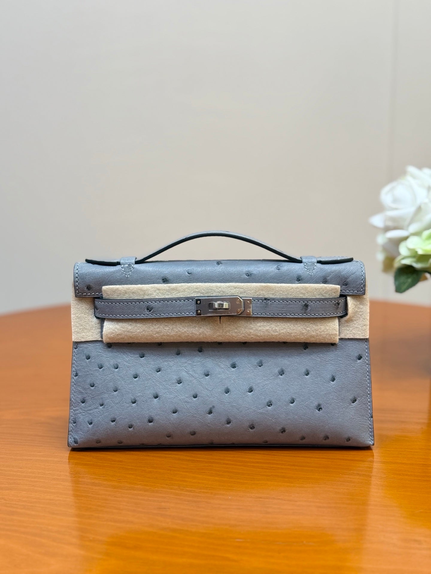 Hermes 2026 Mini Kelly Bag 22cm Ostrich Leather 284424