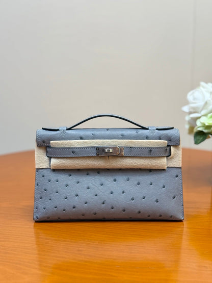 Hermes 2026 Mini Kelly Bag 22cm Ostrich Leather 284424