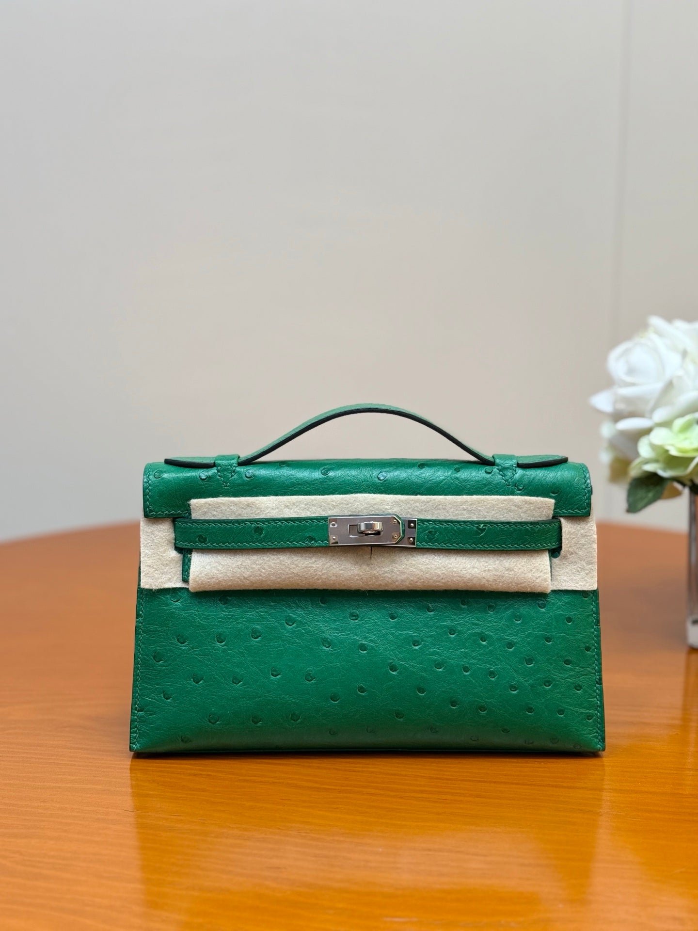 Hermes 2026 Mini Kelly Bag 22cm Ostrich Leather 284424