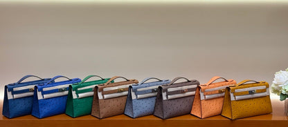 Hermes 2026 Mini Kelly Bag 22cm Ostrich Leather 284424