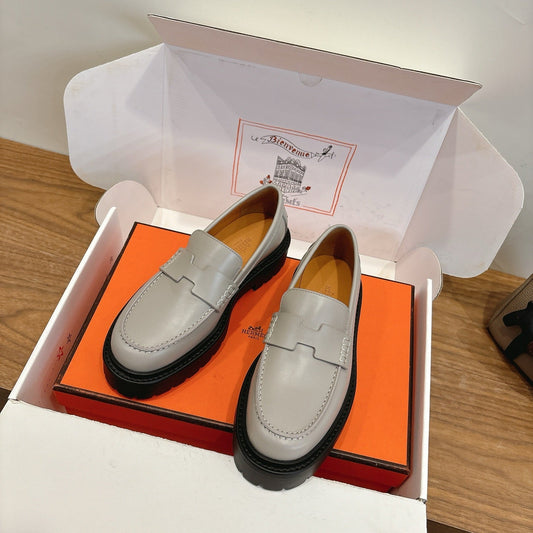HM 26ss Loafers Gray Calfskin 638434