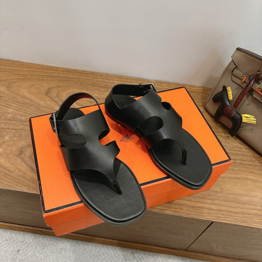 HM 26ss Thong Sandal Black Calfskin 638406
