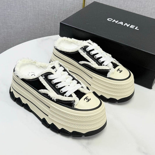 Chanel 2026 Flatform Mule Sneakers Canvas 801421
