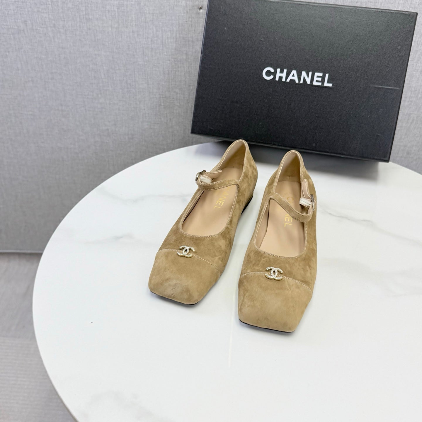 Chanel 2026 Mary Jane Ballet Flat Suede Sheepskin 904515