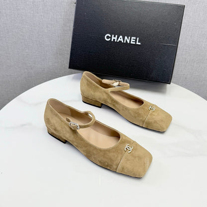 Chanel 2026 Mary Jane Ballet Flat Suede Sheepskin 904515