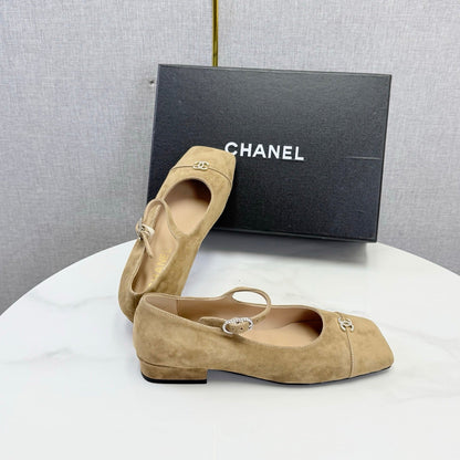 Chanel 2026 Mary Jane Ballet Flat Suede Sheepskin 904515