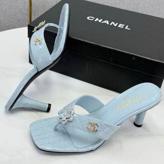 Chanel 2026 Crocodile Embossed Thong Sandal 60mm Leather 904417