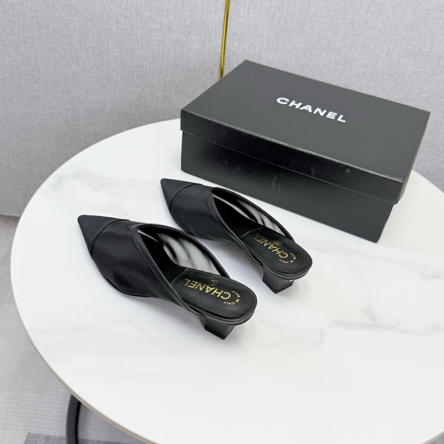 Chanel 2026 Mesh Mule Fabric Sheepskin 904436