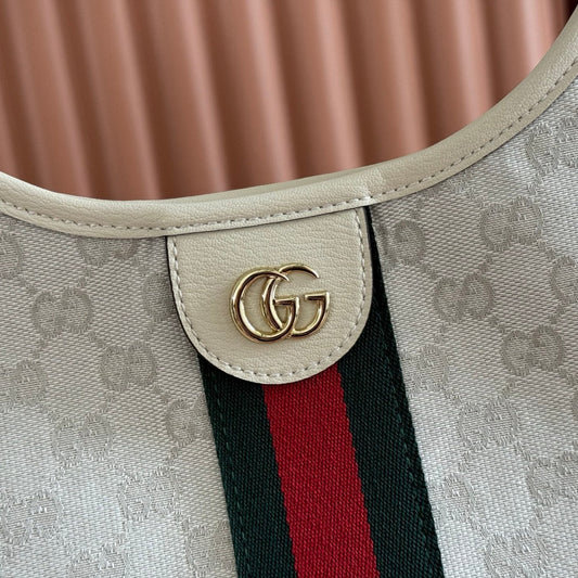 Gucci Giglio Large Tote Bag 60cm White Canvas Leather