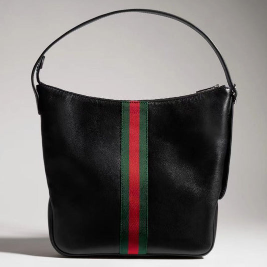 Gucci 2026 Lunetta Crossbody Bag 26cm Black Calfskin