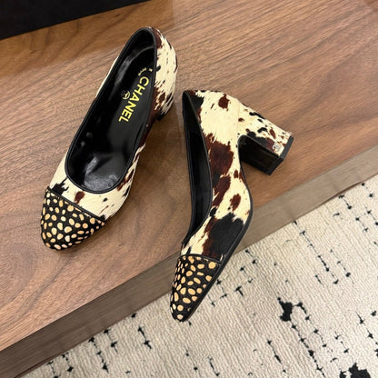 Chanel 2026 Pump Black White Brown Horsehair Calfskin 686502