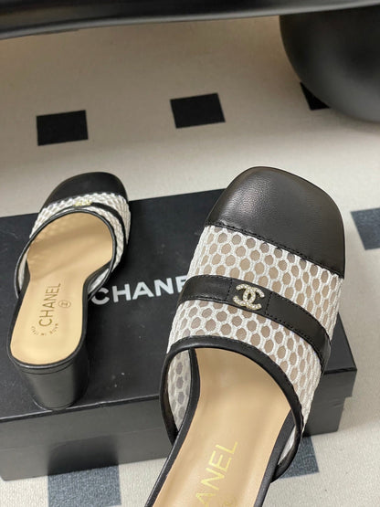 CC 26s High-Heeled Mules 65 Black Cowhide 649464