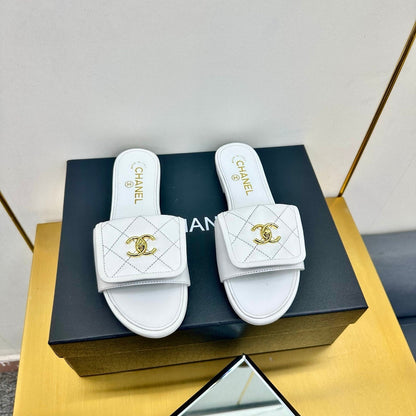Chanel 2026 Turnlock Quilted Slippers Leather 781000
