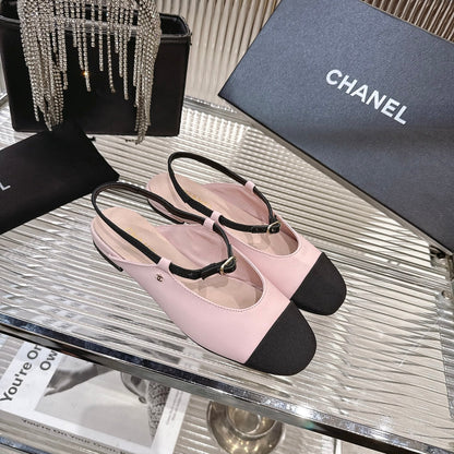 CC 2026 Retro Sandals Light Pink Black Sheepskin 668078