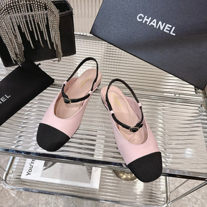 CC 2026 Retro Sandals Light Pink Black Sheepskin 668078