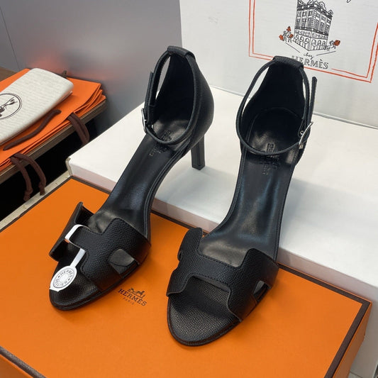 HM 26ss High Heel Sandals 70 Black Cowhide 607119