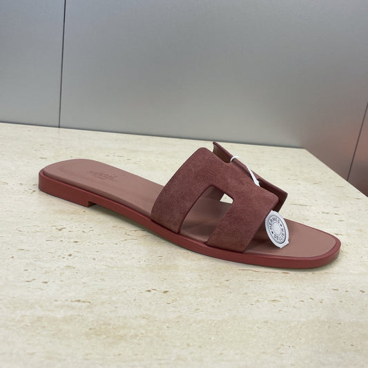 HM 26ss  Oran Sandals Dusty Rose Suede Cowhide 607205