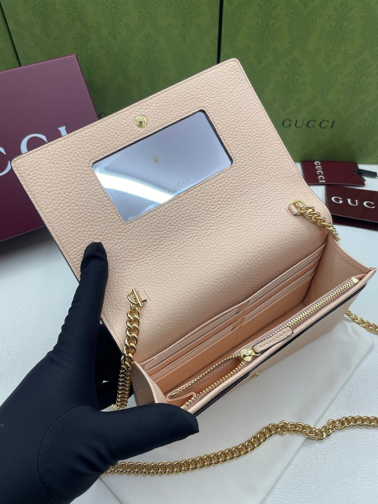 Gucci 2026 Marmont Wallet On Chaine 20cm Canvas Leather
