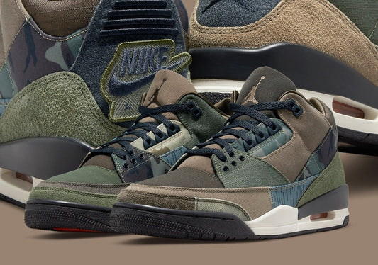 Jordan 3 Retro Patchwork Camo Sneakers - Collaboration Release